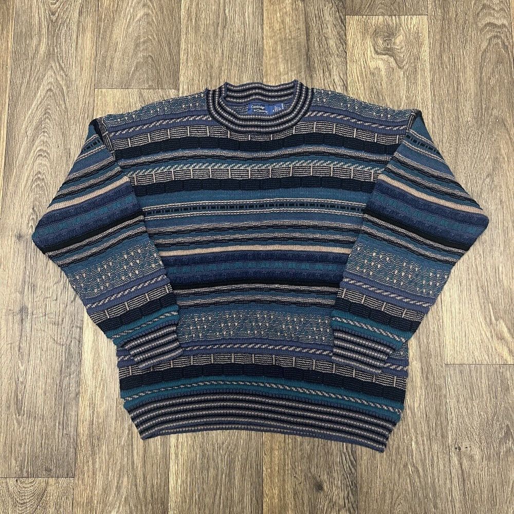 Vintage Cambridge Classics Shetland Wool Sweater Men's Medium Shades 90s